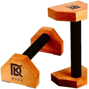 Calisthenics Wood Parallettes Bars, Wood Push Up Bars Calisthenics Equipment for Home, Push Up Handles for Floor, Handstand Push Up Handles polish fineshed