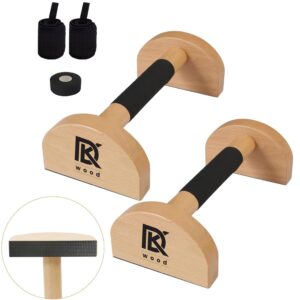 Calisthenics wooden Parallettes Bars, Wood Push Up Bars Calisthenics Equipment for Home, Push Up Handles for Floor, Handstand Push Up Handles, Wrist Wraps Included SOLID WOOD GOOD FOR HEALTH ITS A NATURAL WOOD