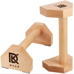 Push Up Bar Calisthenics Equipment, Solid Wood Parallettes Bars for Floor Use, Perfect Pushup Bar and Handstand Push Up Handles for Men and Women
